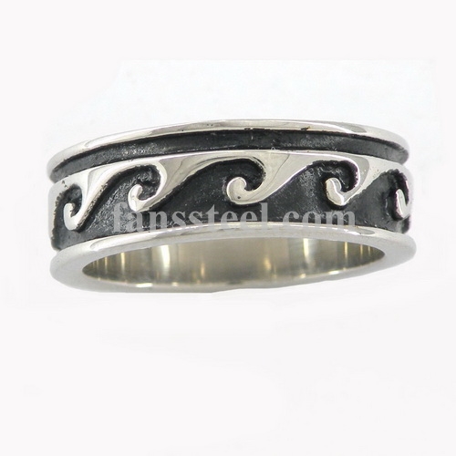 FSR06W64 Tidal Wave Flat Band Ring 